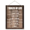 Inspirational Wood Art Signs, 7 Rules of Life Wall Art