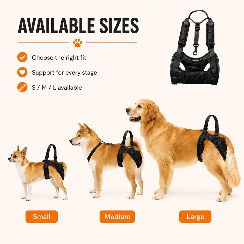 Adjustable Dog Rear Leg Lift Harness – Padded Hind Leg