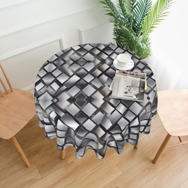 WZYWHJ Silver Sequin Sparkle Pattern Pattern Round Decorative Tablecloth 60 in can be Washed and reused for Round Table Dining Table Coffee Table