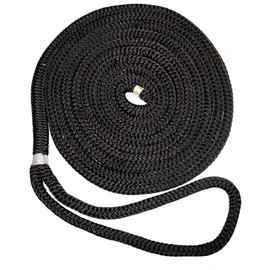 New England Ropes 5/8 X 35' Nylon Double Braid Dock Line - Black