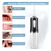 Irrigador Bucal Limpiador Dientes Portatil Boquillas Negro