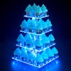 OLACHIKKO Cupcake Stand, 4-Tier Square Cupcake Holder with LED light