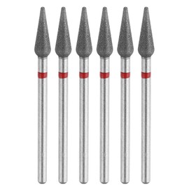 sourcing map 6pcs 200-230 Grits Diamond Grinding Bit 4.2mm Bullet-Head 2.35mm Shank 12mm Length Stone Sanding Drill Bits Rotary Tool for Ceramic Glass Nails Grinding Polishing