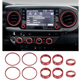 Sinvanho Sinvanho Interior Accessories for Toyota Tacoma 2023 2022 2021 2020 with 8" or 7" Touchscreens, Decorated A/C Vent Trim Rings Button Knob Covers for Air Conditioner AC Audio CD Radio Switch, 10 PCS