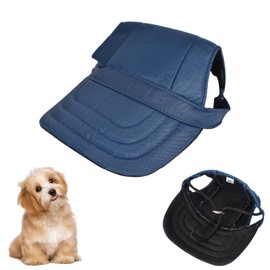 Breathable Dog Baseball Cap, Adjustable Baseball Cap for Pets, Dog Sun Hat with Ear Holes, Stylish Summer Travel Hat for Pets, for Everyday and Outdoor Activities (Navy Blue, M)