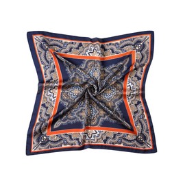 CHUNG Women's Headscarf Satin Bandanas Pattern Fashion Scarves Emulation Silk Handbag Hair Ribbons Handkerchief Suqare 27.5",FramePaisley