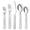 60 Piece Silverware Set for 12, Amafox Stainless Steel Hammered