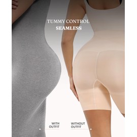 FeelinGirl Tummy Control Underbust Bodysuit Open Bust Full Body Shapewear Thigh Slimmer Snatched Waist for Women Beige 3XL/4XL