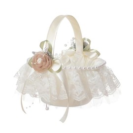 Canasta De Niña De Las Flores Para Boda Con Perlas Cesta De Flores Pequeña Para Ceremonias Y Fiestas Elegante Y Detallada