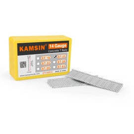 KAMSIN ST25 14 Gauge Concrete T Nails, 1'' (25MM) Length Collated Concrete T Nails, Galvanzied, 800 PCS/BOX, Fasteners for Pneumatic Concrete T Nailer, Air T Nail Gun