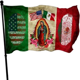 NASIAN Mexico Flag Mexican American Flags for Outside 3x5 Double Sided Mexico Usa Friendship Flag Patriotic House Yard Decoration Banner