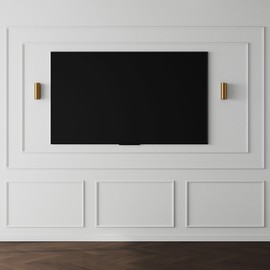 Pangda DIY Peel and Stick Wall Moulding Kit Flat Wall Molding Kit Pre Made Accent Wainscoting Panel for Home TV Wall Interior Decor