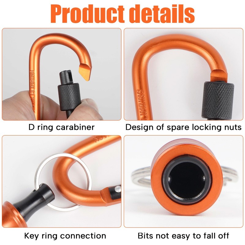 FACAINCXS 6PCS Bit Holders Keychain, 1/4 inch Hex Shank Bit