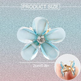 10 Pcs Mini Diamond Hair Claw Clips - Small Flower Hairpins, Hair Accessories, Sweet Mini Barrettes, Hair Styling Accessories (Blue)