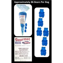 Blue Gummy Bears (2) Blue Raspberry (1) Green Apple Gummi (NET WT 33 OZ) Gourmet Kruise Signature Gift Bags