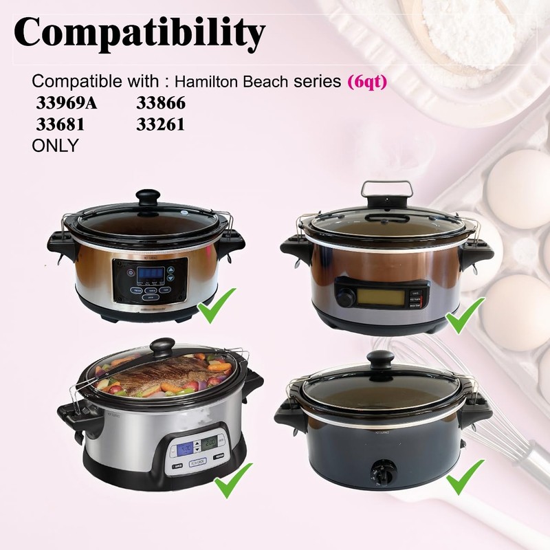 Oval Glass Lid Replacement for Hamilton Beach Slow Cooker Models