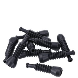 Pack of 10 Kalitec KALI01022 Superseal Rubber Grommets 2-Pin with Kink Protection Slats, Black, Kink Protection Sleeve for Vehicle Assembly, Resistant to Water, Oils, Mud, Corrosion Protection,