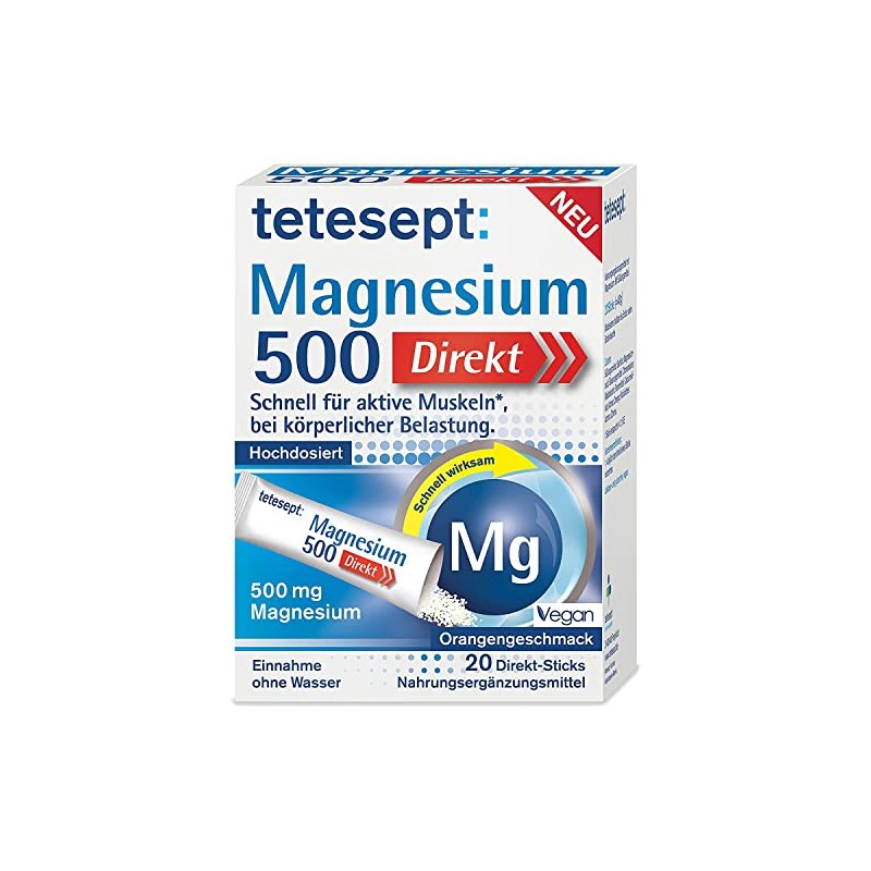 tetesept Magnesium 500 Direct - 1 x 20 Direct Sticks