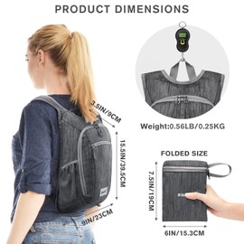 G4Free 10L/15L Hiking Backpack Lightweight Packable Hiking Daypack Small Travel Outdoor Foldable Shoulder Bag(Black)