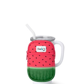 Swig Life Mega Mug Pouch, Water Bottle Bag with Adjustable Strap, Water Bottle Fanny Pack with Zippered Phone Pocket, Holds Travel Essentials, Bottles, Tumbler Accessories (Melon Slice)