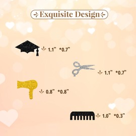 120pcs Congrats Cosmetology Confetti, Congrats Barber Table Confetti, Black&Silver Glitter Cosmetology School Survivor Table Scatter, 2025 Hairdresser Graduation Party Decoration