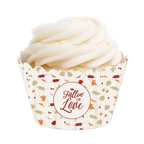 Andaz Press Fallin' in Love Autumn Fall Leaves Wedding Party Collection, Cupcake Wrappers, 20-Pack