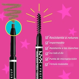 NYX PROFESSIONAL MAKEUP Lápiz micro para cejas, lápiz de cejas preciso - Auburn