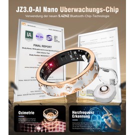 10 Gen Diamond Smart Ring and Wireless Charging Case【Industry Ranking No.1 – 0 Measurement Error】2025 Smart Ring Women for Sleep Monitoring, Wearable SpO2, Compatible with Android and iOS【White 10#】