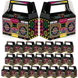 Pack of 24 80s 90s Novelty Boom Gift Boxes 80s 90s Theme Retro Radio Gift Boxes Decoration Hip Hop Theme Table Decoration for Birthday Music Retro Theme Party Accessories (New 90s)