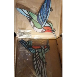 ZUAJITER 2 In Box Humming Birds Window Hanging sun catchers.