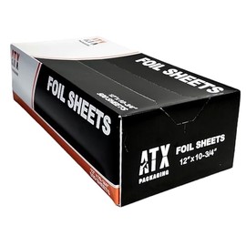 Premium Quality 12" x 10.75" Interfolded Aluminum Foil Pop-Up Precut Sheets - Ideal for Storing, Grilling, Cooking Food - Aluminum Foil Wraps (1 Box of 500)