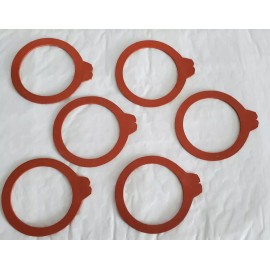 Unbranded 6 Jar Replacement Gaskets ~ Color Orange ~ Unknown Brand Replacement Gaskets