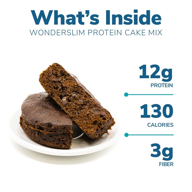 WonderSlim Protein Cake Mix, Double Chocolate, 12g Protein, Low Carb