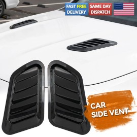 Unbranded X2 Universal Car Hood Intake Flow Scoop Bonnet Cover Air Vent Black Decorative