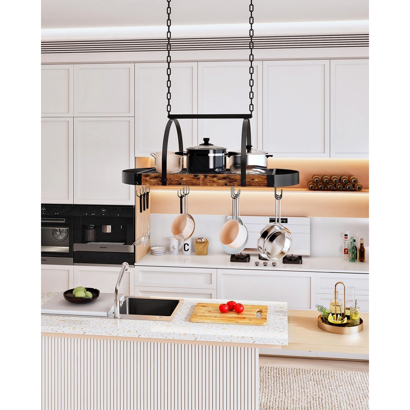 CHOEZON Hanging Pot Rack, Pot Hanger for Kitchen, Ceiling Mounted