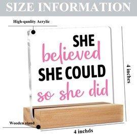 Inspirational Gifts for Women Acrylic Sign, New Job Promotion Motivational Gifts for Women Girl Decorative Acrylic Plaque with Stand Desk Decor, Shelf Cubicle Table Decor for Office Home Decoration
