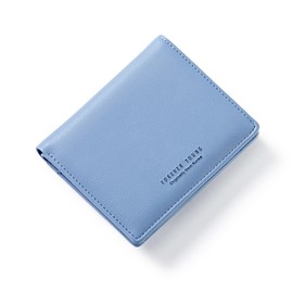 HAIWILL Women's Small Mini Purse with RFID Blocking Purse with Zip Pocket and 7 Card Slots, blue, Minimal