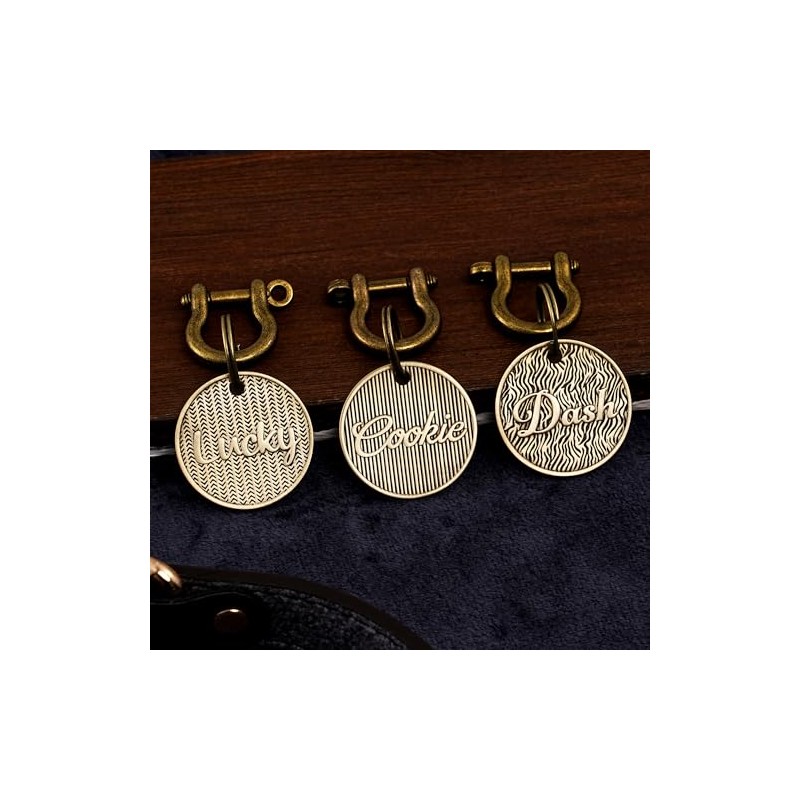 Placas grabadas para perros y gatos, Medallones redondos para collar