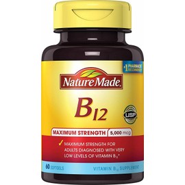 Nature Made Maximum Strength Vitamin B12 Supplement 5000 mcg Softgels 60 Count