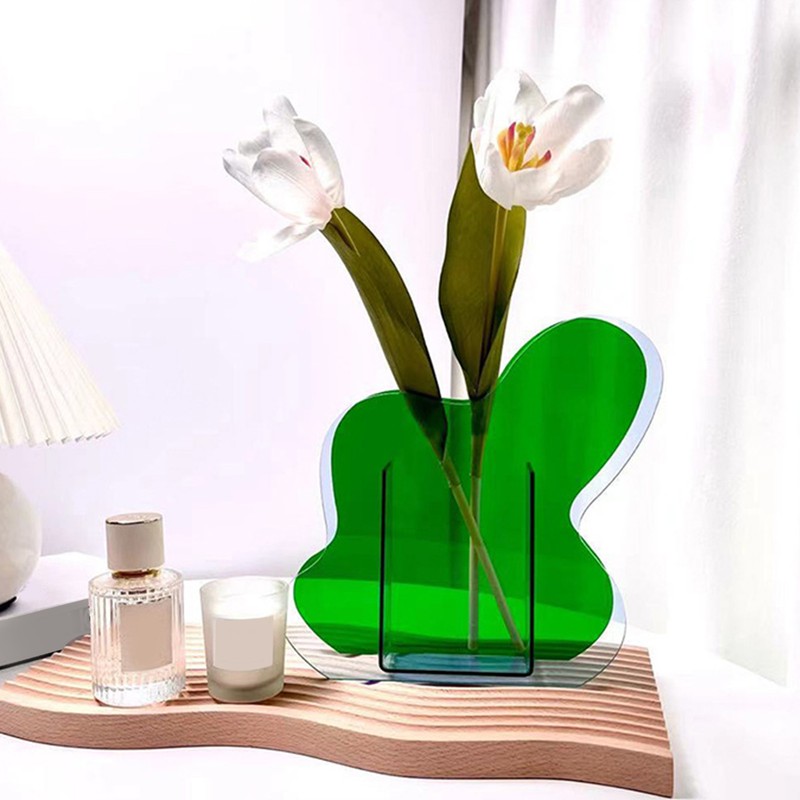 Neon Acrylic Vase Easy To Keep Clean Fashionable Geometric Acrylic