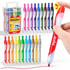 JoyCat Click & Draw Washable Markers for kids with Retractable Tips,20 Colors Markers Set,retractable marker for Toddlers Kids, Ideal arts & crafts supplies,coloring markers,Holiday Gifts for Kids.