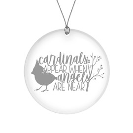 BAD BANANAS Memorial Christmas Ornament - Cardinals Appear When Angels Are Near - 3" Glass Ornament - Great Memorial Holiday Gift In Memory of A Loved One Christmas Tree Decoration