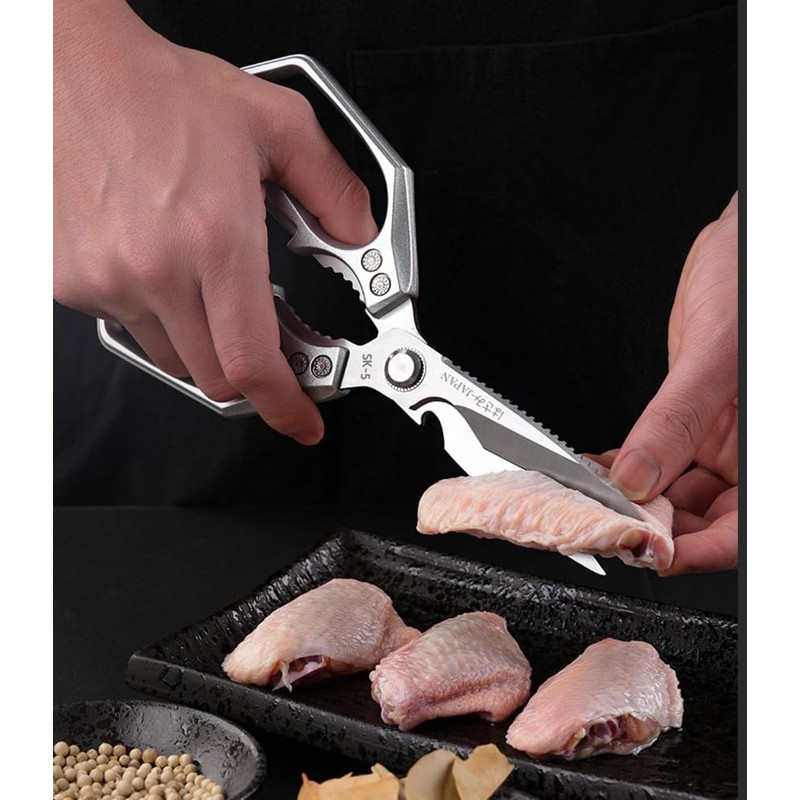Premium Kitchen Scissors,Heavy-Duty Stainless Steel Kitchen Shears,Multi-Purpose Scissors with Serrated