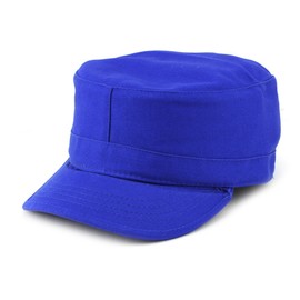 NYFASHION101 Fashionable Solid Color Unisex Fitted Army Military Cadet Cap, Royal, M