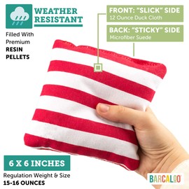Barcaloo Pro Cornhole Bags - Set of 8 Regulation All Weather Two Sided American Flag Bean Bags for Professional Corn Hole Game - 4 Stars & 4 Stripes