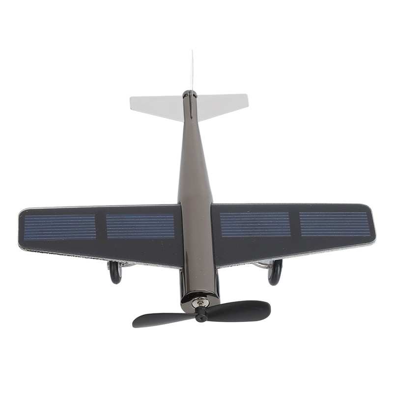 Solar Airplane Rotating Propellers Zinc Alloy Plastic Easy Assembly Solar