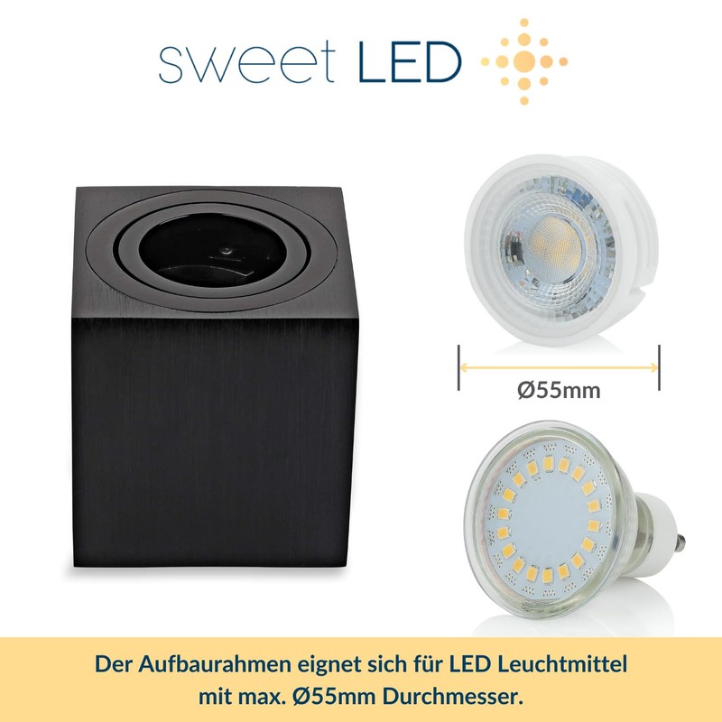 Sweet LED Surface-Mounted Spotlight, Ceiling Light, Surface-Mounted with GU10 Socket,
