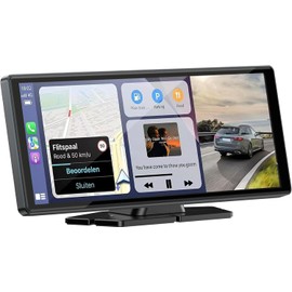 Portable Carplay Screen For Car, 10.26" Wireless Apple Carplay & Android Auto Touch Screen with 4K Dash Cam,1080P Backup Camera,Car Stereo Audio Receivers,GPS Navigation Mirror Link,Voice Control,Siri