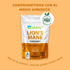 🦁🍄 Wellthy Lion’s Mane | 60 Cápsulas | Memoria, Enfoque & Energía Mental 💡🌱