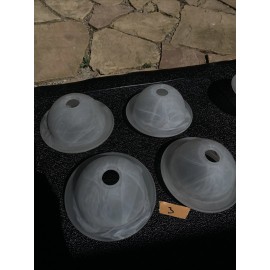 Murano MCM Murano Swirl Smoke Bobèche, Chandelier Heavy Glass Lamp Shades, Lot Of Four